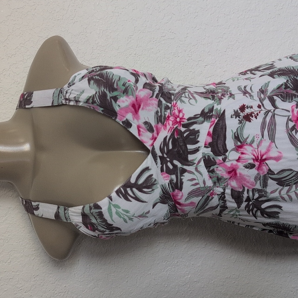 Floral Halter Maxi Dress - Pink and Gray Small - Picture 6 of 11